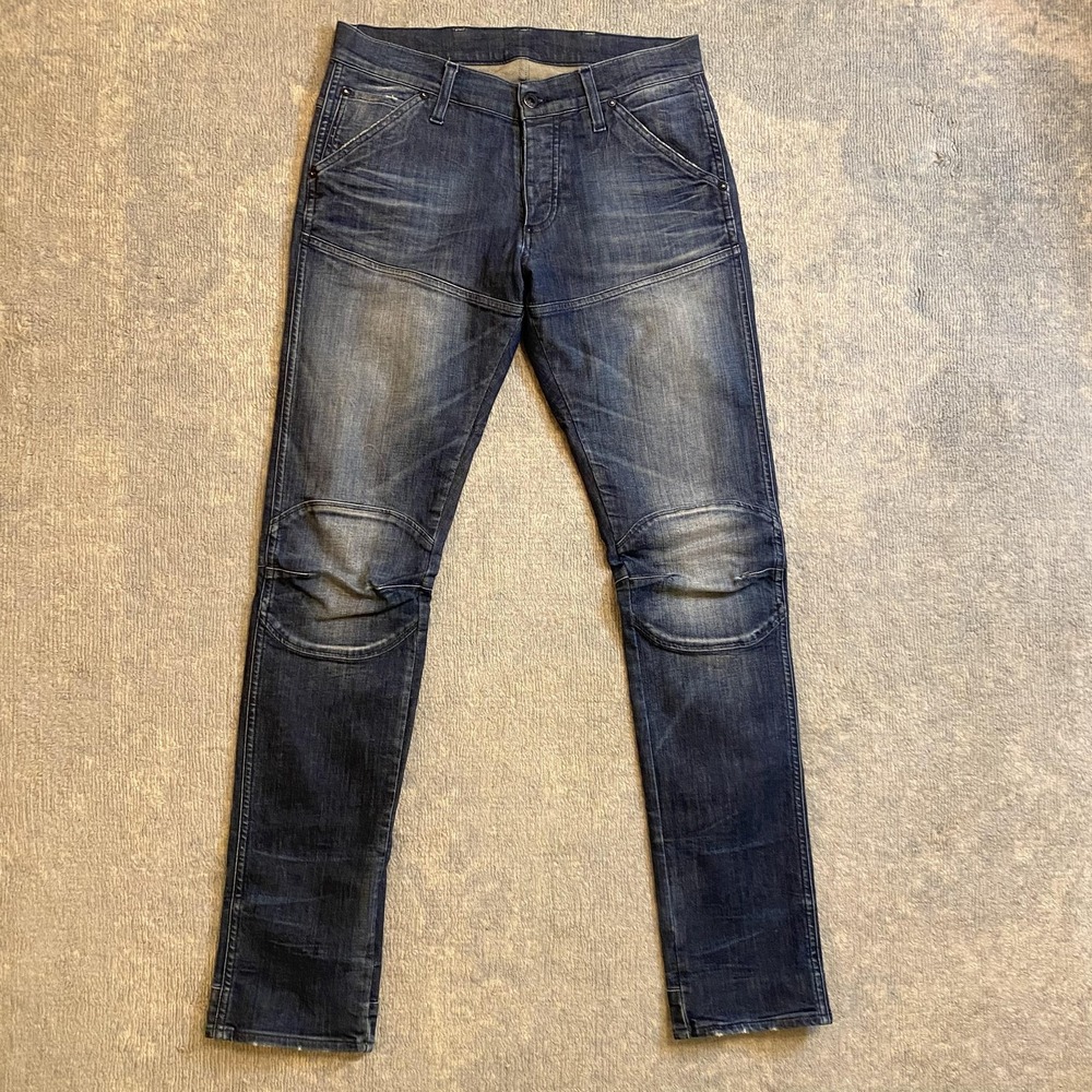 G-Star RAW Originals Jeans Mens 31x33 Blue Medium Wash Slim Tapered Moto Denim